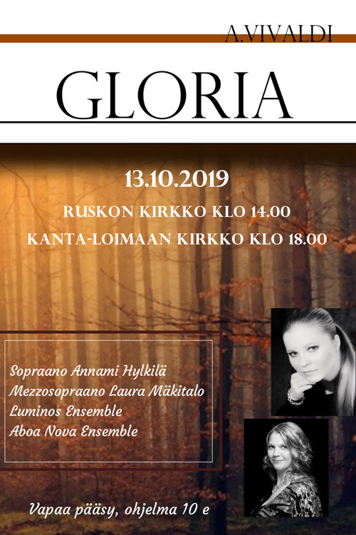 Urkuviikon päätöskonsertti - A. Vivaldi: Gloria Urkuviikon päätöskonsertti - A. Vivaldi: Gloria